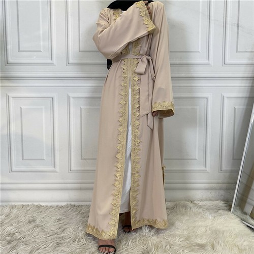 Mujeres Musulmanas Abaya Abiertas Cárdigan Largo Maxi Vestido Pavo Islámico Kaftán Kimono - Imagen 24 de 30