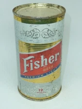 Empty Bottom Opened 12oz Fisher Premium Beer Flat Top