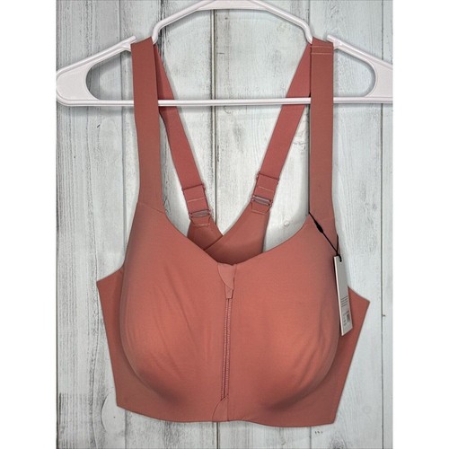 NWT Knix Womens Catalyst Front Zip Sports Bra Pink Sorbet Criss Cross Back 8