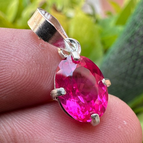 Natural 9.45 Ct Pink Sapphire Certified Loose Gemstone Pendant In 925 Silver - Picture 3 of 6