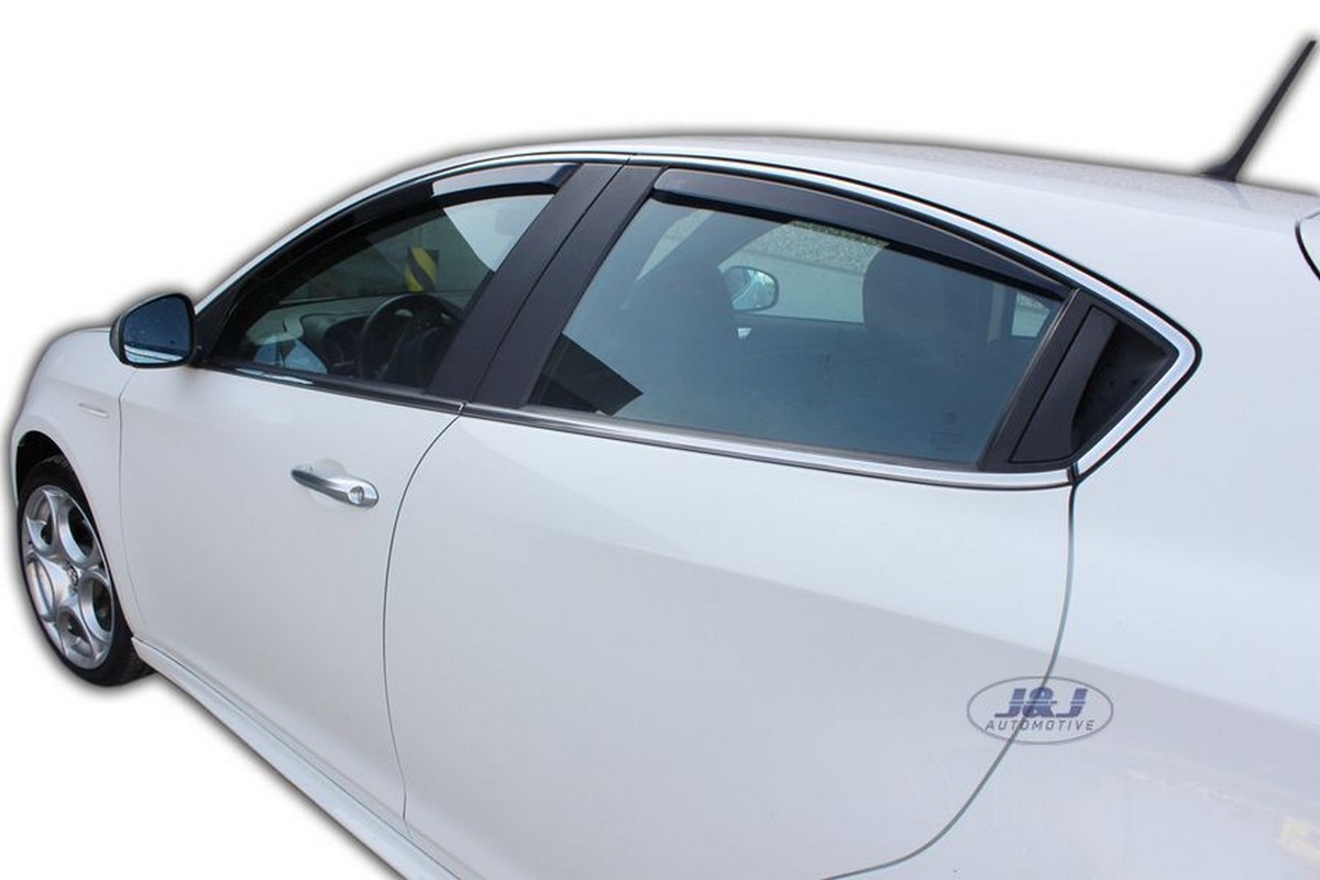 TO FIT ALFA ROMEO GIULIETTA 2010 up wind deflectors 4pc set TINTED