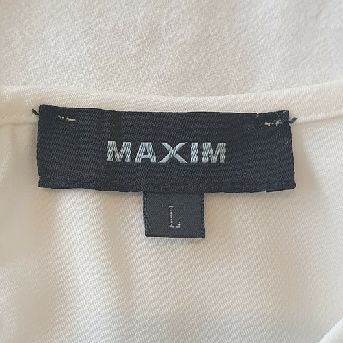Maxim Women's Size L Long Sleeve White Top Blouse U07 - Picture 6 of 6