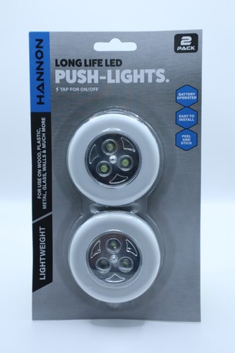 Ultra Bright 2 LED Push Night Lights Stick on Under Cabinet Stairs Shelf - Picture 7 of 8