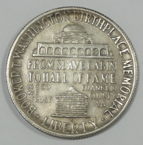 1946-S Booker T. Washington Memorial Commem Silver Half Dollar EXTRA FINE - Imagen 2 de 4