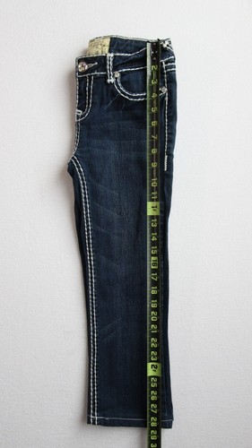 L.A. IDOL Girl's Size 14 Dark Wash Blue Denim Jean Capri - Picture 16 of 23