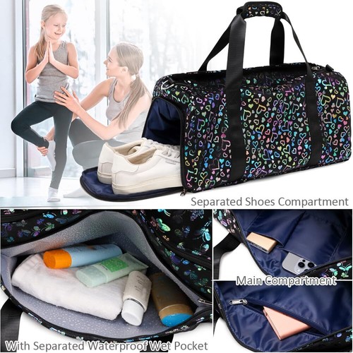 Duffle Bag for Girls Fluffy Dance Bag for Girls Ballet Bag Girls Sports Gym B... - Picture 5 of 7