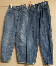 Vtg 80s 90s Lee Riders 27x32 Denim Jeans Tapered Pleat USA 26x31.5 Men  s Women  s