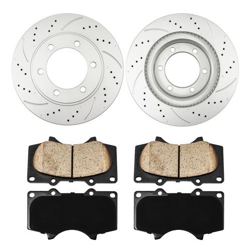 Front Drilled Disc Rotors + Brake Pads for Toyota Tacoma FJ Cruiser 4Runner USA - Bild 5 von 12