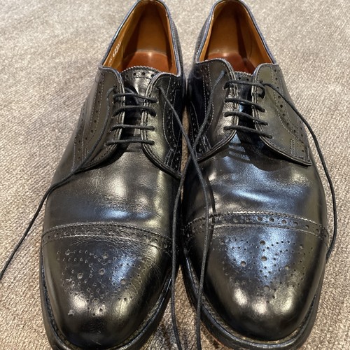 Allen Edmonds Sanford Black Cap Toe  Brogues 12 AA