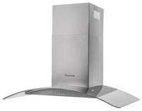 Russell Hobbs Cooker Hood 90cm Wide Stainless Steel Glass Chimney RHGCH901SS