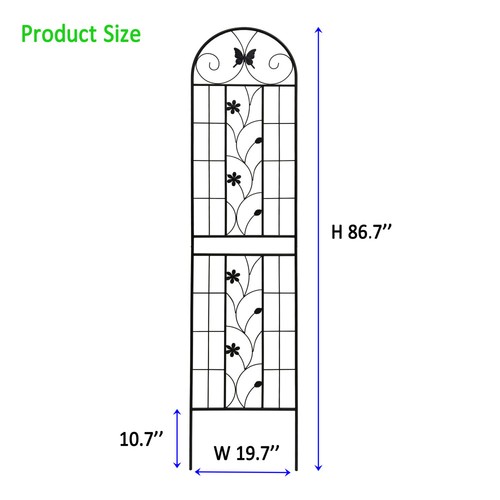 2 Pack Metal Garden Trellis Rustproof Trellis for Climbing Plants Outdoor Flower - Picture 6 of 6