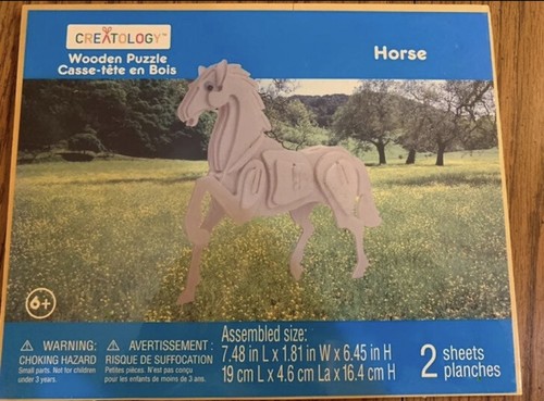 Puzzle 3D de madera Creatología tiranosaurio y caballo lote de 2 - NUEVO animal dinosaurio - Imagen 3 de 4