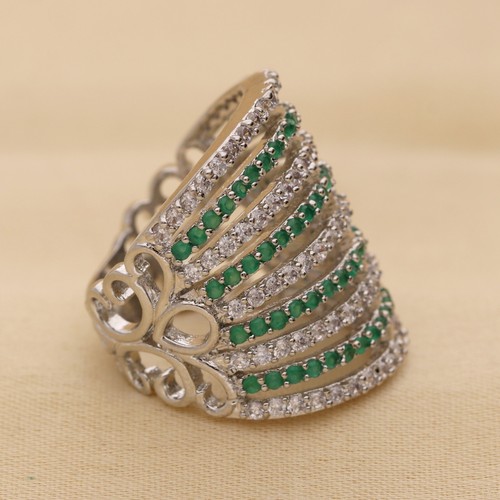 Umwerfend Cubic Zirkonia Nine Line Riesiges Hochzeit Damen Ring Variant Color - Bild 100 von 129