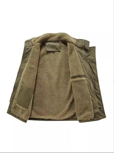 Winter Cargo Weste Herren Baumwolle-gepolstert Stehkragenweste Fleece lockerer Mantel  - Bild 8 von 20