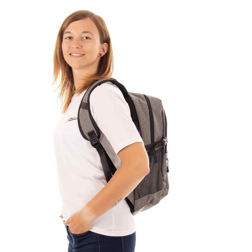 Grauer Simson Rucksack Modernes Design Hoher Tragekomfort Schule Arbeit Uni - Bild 3 von 10