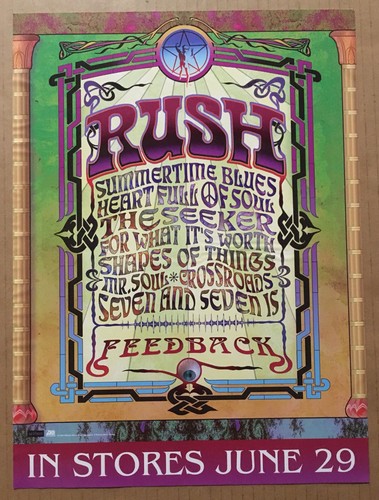 RUSH Vintage 2004 PROMO WINDOW STATIC CLING POSTER for Feedback CD 10x14 MINT