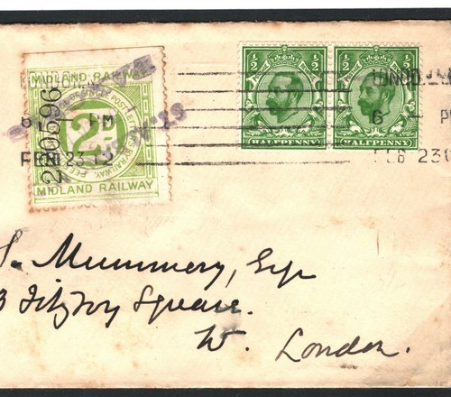 GB RAILWAY LETTER St Albans Station Herts 2d RLS Downey Cover 1912 London R59a - Picture 4 of 9