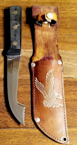 KNIFE WITH SCABBARD, Leather, NATIVO MADE IN USA, Vintage