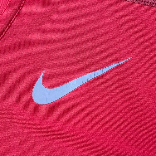 Nike Pro Combat Shirt Mens L Red Dri Fit Fitted Compression Short Sleeve Sports - Picture 4 of 14
