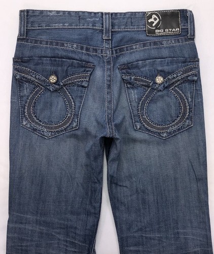 I146 Big Star Pioneer Vintage Collection USA Jeans Etikett Gr. 33 (34x29" Saum) kurz - Bild 4 von 9