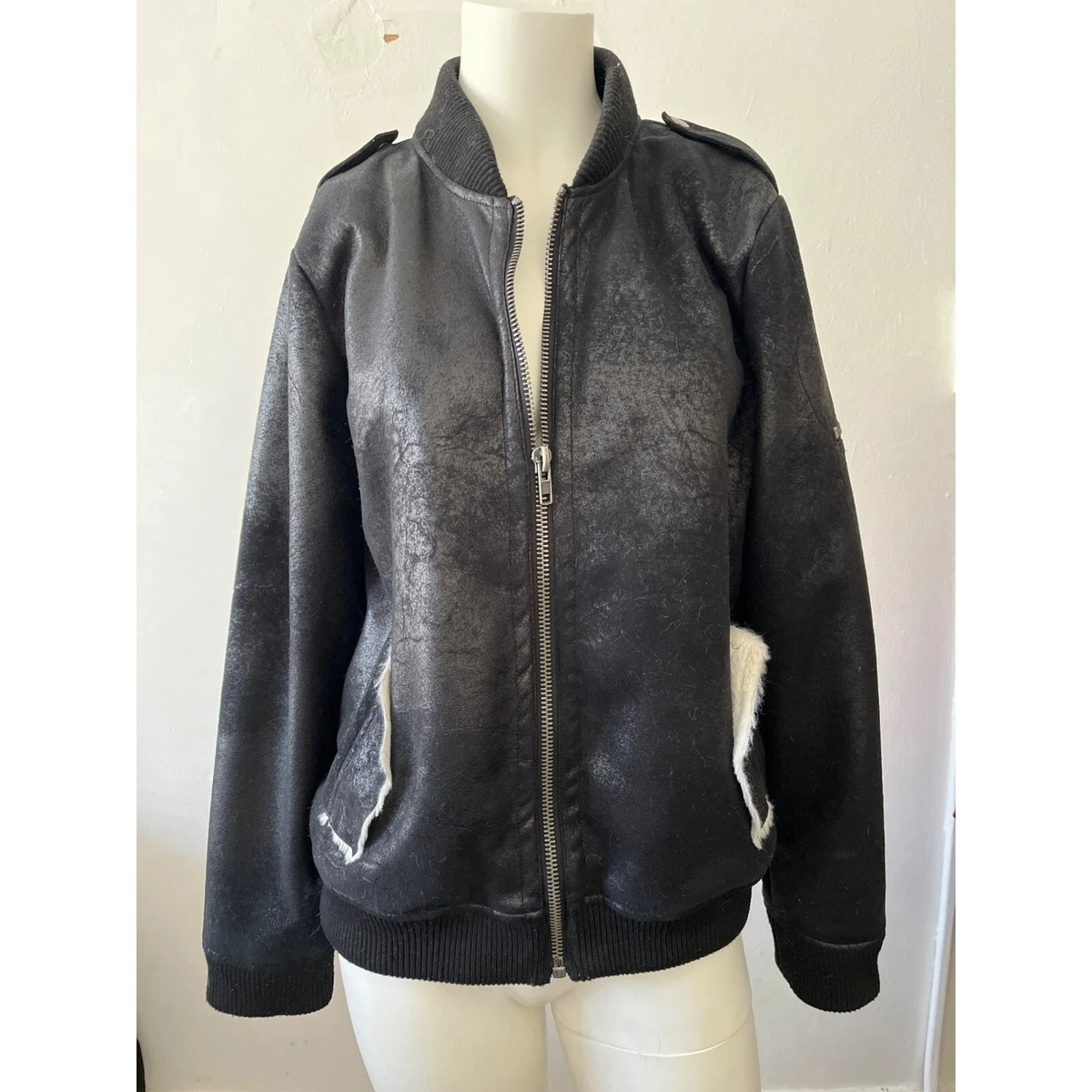 Chaser faux hotsell fur bomber jacket