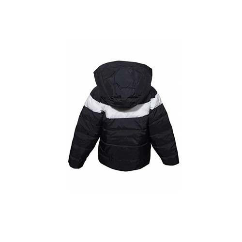 Nike Kids Boy's Zip-Up Hooded Puffer Jacket Sportswear BLACK WHITE - Picture 4 of 4
