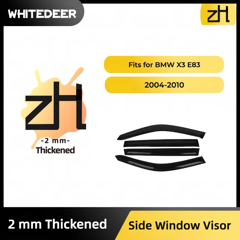 Compatível com BMW X3 E83 2004-2010 viseira de janela protetor defletor de chuva sol 2mm de espessura - Imagem 2 de 4