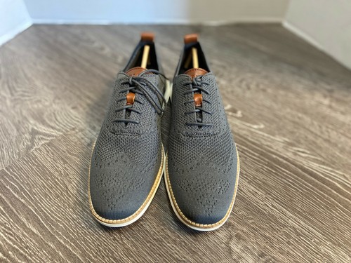 Cole Haan Original Grand Knit Wing Magnet Gray Ivory WingTips Mens 8 C27961 NEW - Picture 6 of 7
