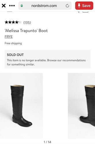 Frye Melissa Trapunto Black Leather Tall Riding Bo