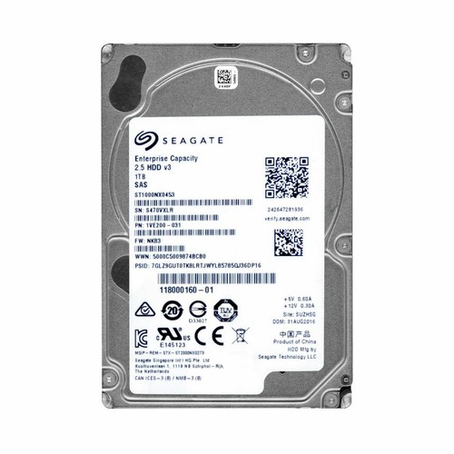 Disque Seagate Exos 7E2000 1TB 7200U/Min 128MB SAS-3 ST1000NX0453 2.5'' Pouces - Photo 2/4