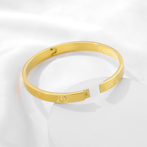 Women'S Stainless Steel 18K Gold-Plated Cubic Zirconia Bracelet, Love and Friend - Picture 5 of 12