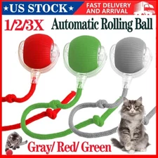 Cat Toy Automatic Rolling Ball Smart Electric Self-Moving Cat Dog Kitten Game US