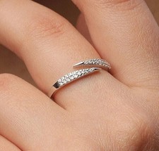 1.50 Ct Round Cut Real Moissanite Wedding Ban...