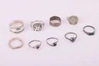 Vintage Silver Rings Job Lot Mixed Mens Womens Coin Ring Signet Bundle 32g