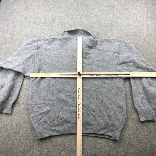 Trader Bay Sweater Mens XL Gray Lambswool Polo Collar Pullover Pocket Classic - Picture 13 of 15