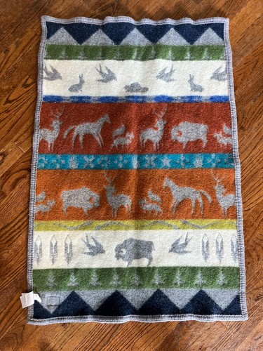 Pendleton Beaver State Wool Blanket Native American 25”x 37” Shared Paths Crib - Picture 5 of 10