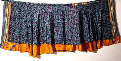 Women's Indian Sari Wrap Skirt Handmade Reversible Vintage Hippie XL Tea - Image 1 of 4