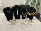 Vintage to Modern Costume Jewelry Lot Of 23 Necklaces Earrings Brooches #1