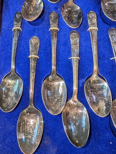 Vintage William M Rogers 36 Presidential Commemorative Spoons Collection W/ Case - Picture 18 of 19