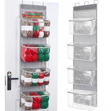 Hanging Yarn Storage Organizer Large Capacity Knitting Organizer with 5 Zippe...