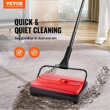 Carpet Sweeper, 6.7" Sweeping Path, Manual Non-Electric Floor Sweeper, 300ml Dus