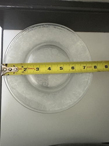FOSTORIA BUTTERDOSE 8 Salatteller 7,5" klar geätztes Glas Vintage - Bild 4 von 4