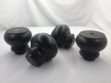 Antiqued Espresso Turned Bun Wood Sofa Couch Chair Furniture Leg Feet 4", 4 Legs