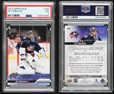 2023-24 Upper Deck Series 1 Young Guns Jet Greaves #246 PSA 7 Rookie RC