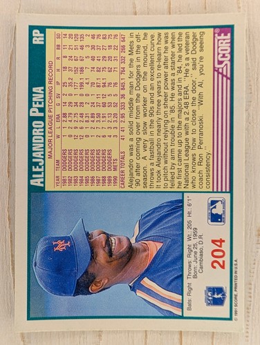 1991 Score Baseball Card Singles #1-499 - Mix & Match up to 40% off!! - Picture 198 of 462