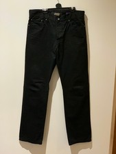 Jeff Banks Mens Cottom Casual Trousers Black 32W/32L Straight Fit