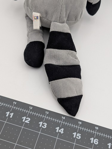 Manhattan Toy Corduroy Raccoon Plush Gray 14 Inch 2011 Stuffed Animal Toy - Picture 6 of 10