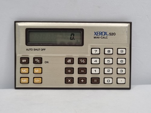 Xerox 520 Calculator Credit Card Size Electronic Vintage Boxed Instruction Rare - Picture 2 of 13