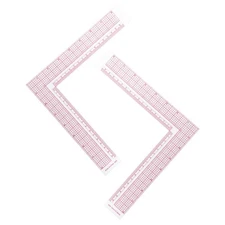2pcs Clear L-Shaped Sewing Rulers With Precise Angle Measurements
