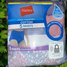 Hanes Womens Brief Underwear Panties 5-Pair Cotton Extended Size, 11/4XL